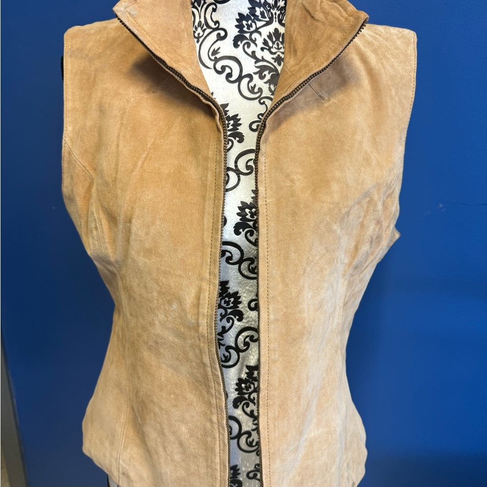 Elegant Tan Women's Suede Vest